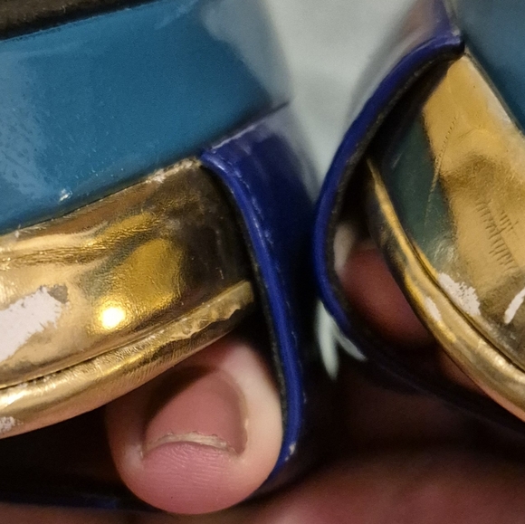 Mossimo Womens Stiletto Heels Shoes Size 8 Slip On Blue/Teal Peep Toe - Picture 12 of 12